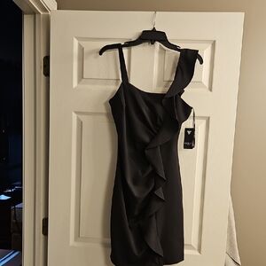 Guess Elegant Black Ruffle Dress